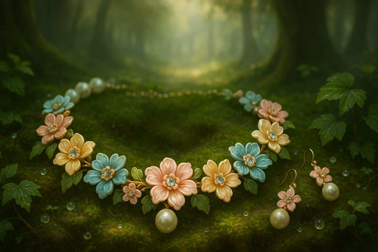 flower Pearl necklace set​